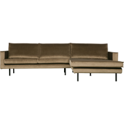 WOOOD Rodeo Chaise Longue Rechts - Velvet - Taupe - 85x300x155