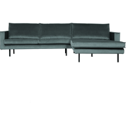 WOOOD Rodeo Chaise Longue Rechts - Velvet - Teal - 85x300x155
