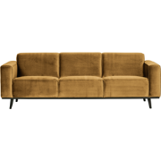 WOOOD Statement 3-Zitsbank - Fluweel - Honey Yellow - 77x230x93