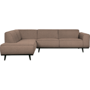 WOOOD Statement Hoekbank Links - Bouclé - Nougat - 77x274x210