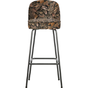 WOOOD Vogue Barkruk - Polyester - Bouguet Zwart - 103x50x55