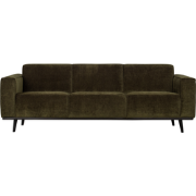 WOOOD Statement 3-Zits Bank - Ribstof - Groen - 77x230x93