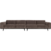 WOOOD Statement XL 4-Zits Bank - Rib - Taupe - 77x372x93