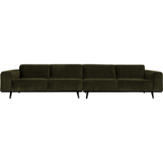 WOOOD Statement XL 4-Zits Bank - Rib - Groen - 77x372x93