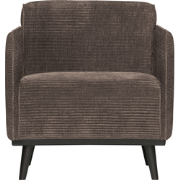 WOOOD Statement Fauteuil Met Arm - Ribstof - Taupe - 77x72x93