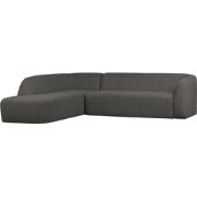WOOOD Sloping Hoekbank Links - Chenille - Grijs/Zwart Melange