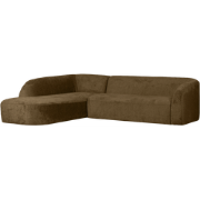 WOOOD Sloping Hoekbank Links - Velvet - Brass - 77x274x225/87