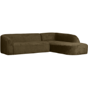 WOOOD Sloping Hoekbank Rechts - Velvet - Bonsai - 77x274x87/225