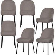 WOOOD Vogue Eetkamerstoelen - Velvet - Nougat - Set van 6