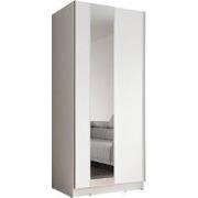 Meubella - Kledingkast Salta - Wit - 80 cm - Met spiegel