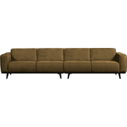 STATEMENT XL 4-ZITS BANK 372 CM STRUCTURE VELVET BRASS