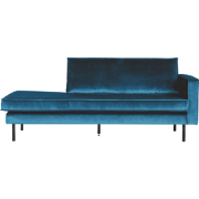 WOOOD Rodeo Daybed Rechts - Velvet - Blauw - 85x266x86/213