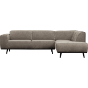 WOOOD Statement Hoekbank Rechts - Ribstof - Clay - 77x274x210