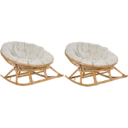 ORVIETO - Schommelstoel set van 2 - Lichtbeige - Rotan