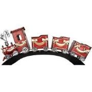 Clayre & Eef Kerstdecoratie Beeld Trein 104x18x44 cm Rood Metaal