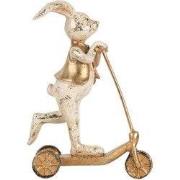 Clayre & Eef Decoratie Beeld Konijn 13x6x17 cm Wit Kunststof