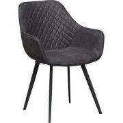 Livingfurn - Eetkamerstoel Luca Antraciet - Stof - 60x50x85