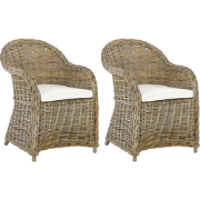 SUSUA  - Tuinstoel set van 2 - Natuurlijk - Rotan
