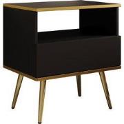 Meubella - Nachtkastje Orleans - Zwart - 54 cm