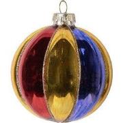 Clayre & Eef Kerstbal Ø 8x8 cm Meerkleurig Glas