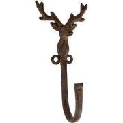 Clayre & Eef Wandhaak Hert 8x6x16 cm Bruin Metaal