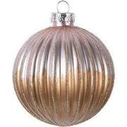 Clayre & Eef Kerstbal Ø 8x8 cm Bruin Glas