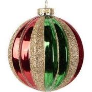 Clayre & Eef Kerstbal Ø 10x11 cm Groen Glas