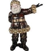 Clayre & Eef Kerstdecoratie Beeld Kerstman 58x33x76 cm Rood Goudkleuri...