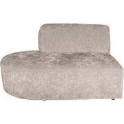 PTMD Lujo Sofa White Fiore Fabric Left Ottoman