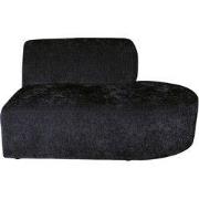 PTMD Lujo Sofa Anthracite Fiore Fabric Right Ottoman