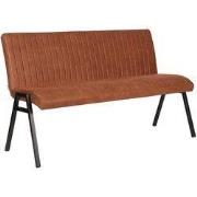 LABEL51 Eetkamerbank Matz - Cognac - Microfiber - 145 cm