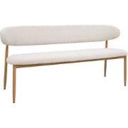 Eetkamerbank Beige/Naturel - Zithoogte 47cm - 160x55x77cm - Alexia
