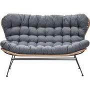 Libelle 2-zits bank natural rotan/mystic grey