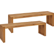 SULZANO - Tuinbank set van 2 - Lichthout - Acaciahout
