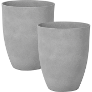 CROTON - Bloempot set van 2 - Lichtgrijs - 43 cm - Stenenmix