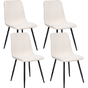 TUSCOLA - Eetkamerstoel set van 4 - Lichtbeige - Stof