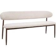 Eetkamerbank - Beige/Walnoot - 180x55x77cm - Alexia