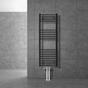 Badkamer radiator middenaansluiting 400x1200 mm antraciet recht met on...