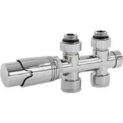 Fittingset Multiblock Chroom rechtdoor incl. LuxeBath thermostaatkop