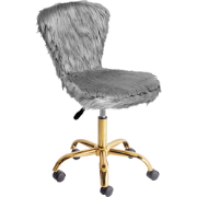 MARGATE - Bureaustoel - Grijs - Kunstbont