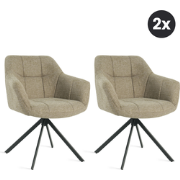 2x Eetkamerstoel Jesse - Linnen Taupe