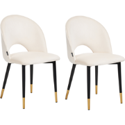 MAGALIA - Eetkamerstoelen set - Lichtbeige - Fluweel