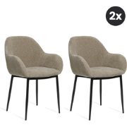 2x Eetkamerstoel Zara - Taupe
