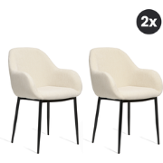 2x Eetkamerstoel Zara - Ecru
