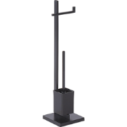 ULAPES - Toiletrol en borstelhouder - Zwart - Staal