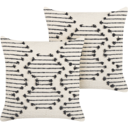 MYRTUS  - Sierkussen set van 2 - Beige - 45 x 45 cm - Katoen