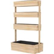 Verhoogde Plantenbak Hout - 4-laags Plantenrek met Drainage - 88,5 x 4...