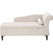LUIRO - Chaise longue - Beige - Rechtszijdig - Fluweel