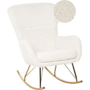 ANASET - Schommelstoel - Wit/Goud - Bouclé