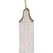 Clayre & Eef Kersthanger Huis 11 cm Wit Kunststof